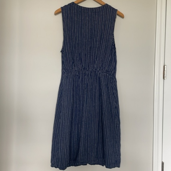 LOld Navy Linen Blend Sleeveless Pinstripe Dress Sz L EUC - Picture 5 of 5